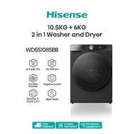 Hisense 10.5 kg + 6kg 2 in 1 Front Load Washing Machine + Dryer WiFi / Volute Dry / Wrinkle Free - W