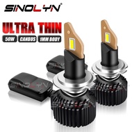 Sinolyn P1 50W 1Mm Canbus หลอดไฟ LED ไฟหน้า H7 H4 H1 H11 D2 9005 9006 Ultra Thin Turbo โคมไฟ Led สำห