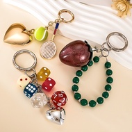 Three-Dimensional Dice Keychain Fashion Glitter Strawberry Bag Charm