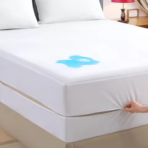Bedding Zippered Mattress Encasement - 100% Waterproof Mattress Protector - Absorbent, Six-Sided Ful