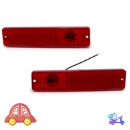 Side Light Square Shape 2pcs Red Lens Jeep Cj5 Cj6 Cj7 Cj8 Year 1945-1975