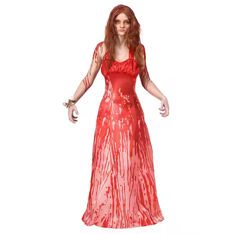 Halloween Vampire Cosplay Costume Demon Cosplay Dress Bloody Vampire Dress Carrie Role-Play Costume