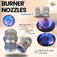 Super Blue Laser Flame Burner Nozzle With Top Rivets 1" 3/4" 1/2" Coupling Female Type For Kalan De 