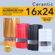 Standing Pouch Window Aluminum Foil with Ziplock 16 x 24 cm Transmetz 16x24 contents 50