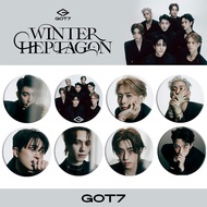 Kpop GOT7 Winter HEPTAGON Badge Bag Pendant Chest Badge Star Surrounding