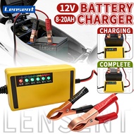 Lensent Motorcycle Battery Charger 12V 2A 8-20AH Full Car  Auto Intelligent Pulse Fast Indicator lig