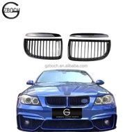 Single slat grills for BMW 3 Series E90 2005 2006 2007 car accessories e90 grill glossy black grills