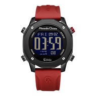 Jam Tangan Pria Alexandre Christie Digi AC 9377 MH RIPBARE Men Digital Dial Red Rubber Strap