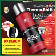 OPTIBEST Full Body 304 Stainless Steel Thermos Bottle 1000ml 1500ml Stainless Steel Water Bottle The