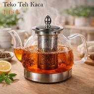 YOMEEI Glass Teapot Heat Resistant Filter Flame Infuser Glass Teapot 1.18L - TP-760