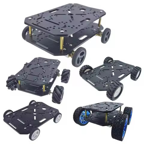 4WD Chassis Smart Robot Car 6V N20 DC Mini Micro Gear Motor Smart Car Kit 4WD Robot Chassis Kits Wit