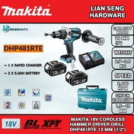 MAKITA 18V CORDLESS HAMMER DRIVER DRILL ~ DHP481RTE