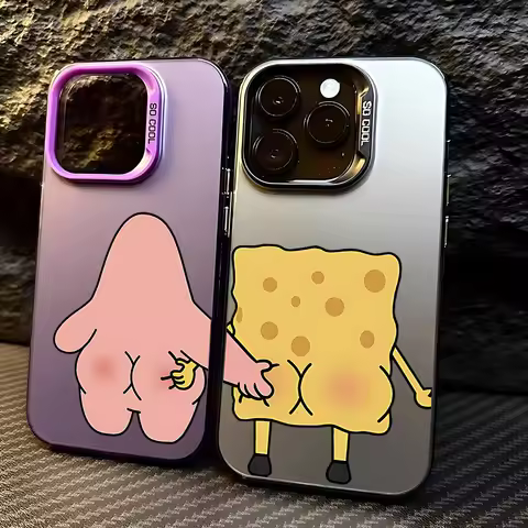 Fun S-SpongeBobs Pinch Butt Phone Case for Samsung Galaxy S26 S25 S24 S23 S22 S21 FE Ultra Edge Plus