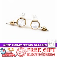 [Blink] 耳环 Gold Color & Transparent Artifical Crystal Cone Shape Earrings Anting-anting - ER206