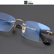 842 rimless frame glasses, square form, anti-UV eye protection, youthful style - HATAGLASS
