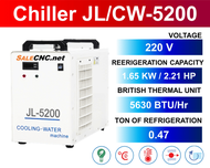 Chiller เครื่องทำน้ำเย็น Water Cooling เครื่องชิลเลอร์ CW5200 Chiller CW5200 CW5200 As the Picture O