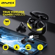Awei T35 Gaming Bluetooth Earphone TWS Hands Free Low Latency HiFi Deep Bass Sound True Wireless Stereo Earphone