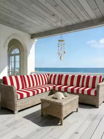 Outdoor Sofa Cover High Elasticity Printed Sofa Protective Cover Suitable for Outdoor Living Room, P