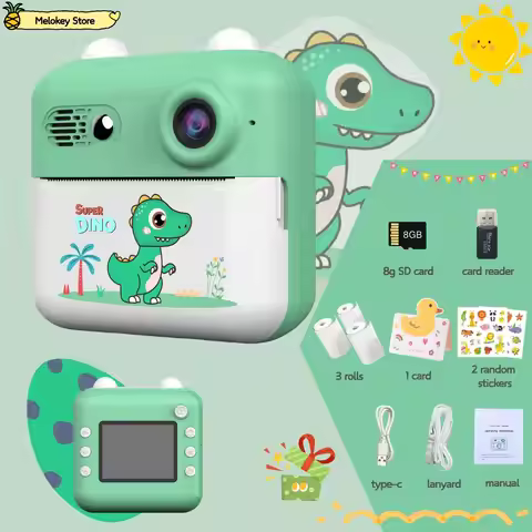 Kids Photo Camera Printer with Game Cute Mini Digital Video Child Instant Print Camera 4-12 Years Ki