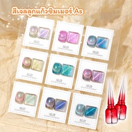 Set สีเจล AS 15ml. AWM 01-09 โทนสีลูกแก้วชิมเมอร์ แถมชาร์จสี พร้อมส่ง