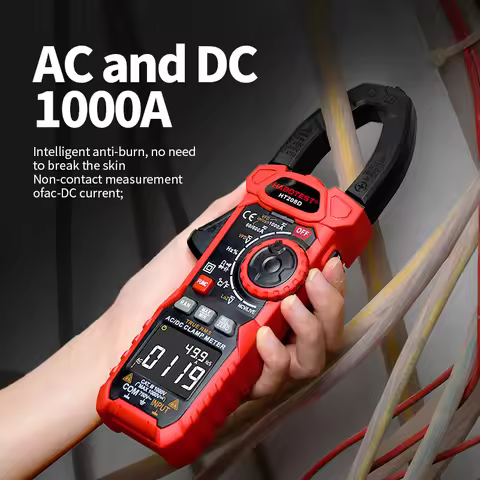 HT208 206 Digital Clamp Meter Pro 1000A 1000V AC DC Current Clamp True RMS Pliers Ammeter Voltmeter 