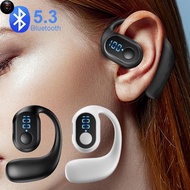PTS Digital Display Single Ear Bluetooth 5.3 Hedset - Type-C Single Ear-hanging Sports Headset - Bus