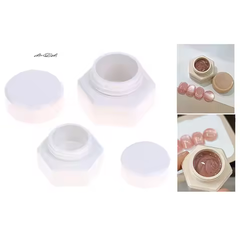 Hexagonal Nail Gel Jar Flip Cover 2/3/5g Nail Polish Holder Case Manicure Organizer Cosmetic Contain