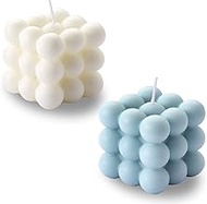 Pack of 2 Bubble Candles - Smokeless Cubed Soy Scented Candles, Aesthetic Home Decor Candles, Home U