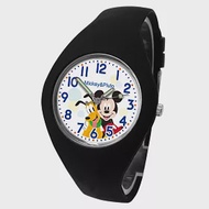 Disney迪士尼 Marvel漫威 繽紛馬卡龍色數字矽膠兒童手錶 - 米奇黑