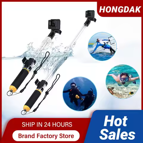 HONGDAK Telescopic Waterproof Monopod Transparent Selfie Stick Tripod Diving Pole for GoPro 11 10 9 