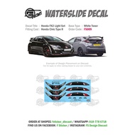 FS009 - Honda Civic FK2 Light White Toner Waterslide Decal for 1/64 Scaled Diecast Models Hot Wheels