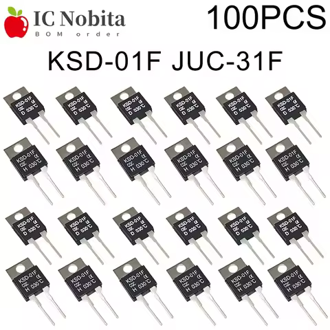 100PCS Temperature Sensor KSD-01F Thermal Switch JUC-31F Thermostat 30 35 40 50 60 65 70 80 90 Degre