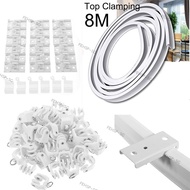 8M Windows Track Accessories Top Clamping Curtain Pole Kit Flexible Cuttable Bendable Track Rail Curved Straight  SG@1F