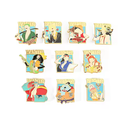 Anime Luffy Anime Badge Backpack Cowboy Lapel Pin Enamel Brooch Fashion Gift Thousand Sunny Badge