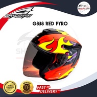 Helmet Gracshaw G838 Gaizer Red Pyro Helmet [ READY STOCK ] Helmet Open Face