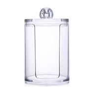 Transparent Dual Layer Cylinder Acrylic Cotton Storage Box Makeup Cotton