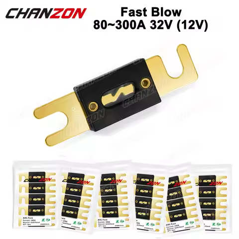 5pcs Gold Plated ANL Bolt Auto Fuse 80 100 150 200 250 300 Amp A 80A 100A 150A 200A 250A 300A 5V 12V