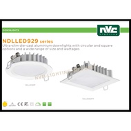 NVC NLED929* LED Ceiling Downlight Round/Square 12w 6inch Warm White/Natural White/Daylight Lampu Si
