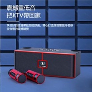 YS-204無線K歌HIFI音響 卡拉OK雙音箱 藍牙播放器 重低音 雙Mic版