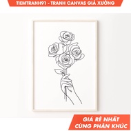 Wall paintings, Floral Wall Art, Line Drawing Flowers, Botanical Wall Art, Wildflowers, One Line Dra