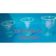 Cup gelas Plastik Starindo 12oz Tanpa Tutup/Cup Plastik/Gelas Cup/Cup Gelas