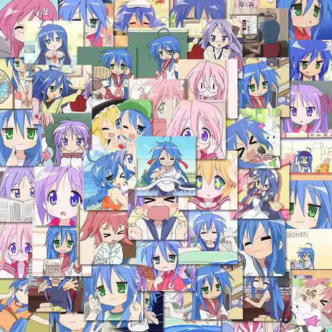 10/30/54pcs Lucky Star Anime Stickers Girls Izumi Konata Takara Miyuki Sticker Scrapbooking Kawaii H