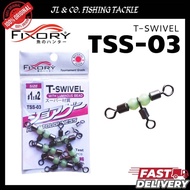 FIXORY T-SWIVEL WITH LUMINOUS BEAD TSS-03, 3 WAY SWIVEL, FISHING SWIVEL
