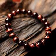 BULLS EYE bracelet 100% natural stone 8 mm Red Tiger Eye หินแห่งความมั่นคง