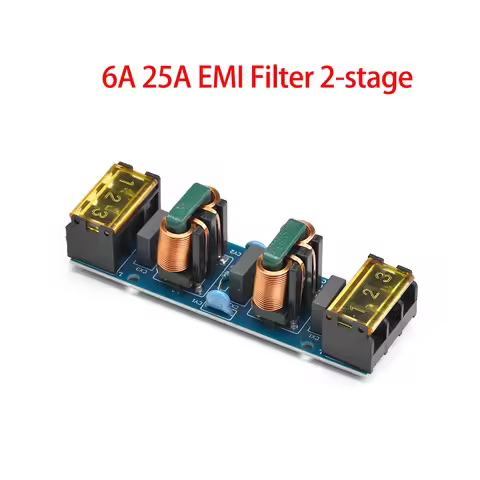 AC 110V 220V 6A 25A EMI Filter 2-stage Electromagnetic Interference Suppressor Common Power EMC Audi