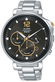 นาฬิกาข้อมือผู้ชาย ALBA Signa Chronograph รุ่น AT3D65X1 หน้าน้ำตาล ขนาดหน้าปัด 44 มม. ตัวเรือน Stainless steel ระบบ Quartz 3 เข็ม