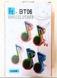 帳號內物品可併單限時大特價   多功能BT-06粉藍色獨特設計音符特殊造型Bluetooth wireless speaker藍芽無線喇叭RGB七彩流光LED效果USB充電音樂music播放mp3/mp4/TF Card/FM廣播 收音機