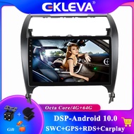 EKLEVA 4GB + 64GB สำหรับ Toyota Camry 2012-2013สเตอริโอวิทยุรถยนต์ DSP + Carplay Android 12.0 Wifi ยูเอสบีอาร์ดีเอสกระจกควบคุมพวงมาลัย Link