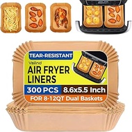300PCS Air Fryer Liners Disposable for Ninja Dual Basket, Grease Proof Parchment Paper for Ninja DZ2
