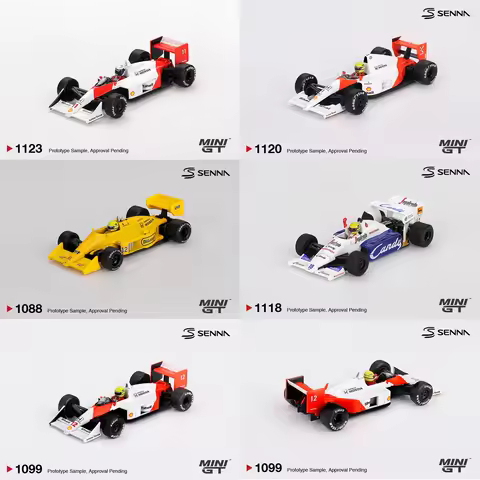MINIGT 1/64 McLaren MP4/6 Ayrton Senna Toleman TG184 Lotus 99T Car Alloy Diecast Metal Model Kids To
